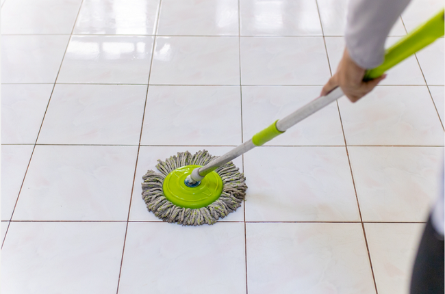 easiest way to clean grout without scrubbing