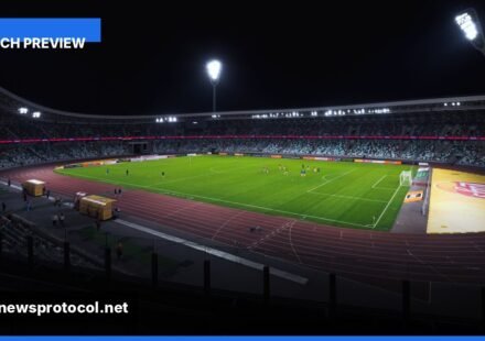 ** Easter Road stadium illuminated for a Scottish Premiership match **