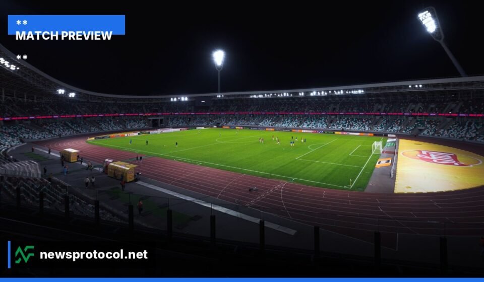 ** Easter Road stadium illuminated for a Scottish Premiership match **