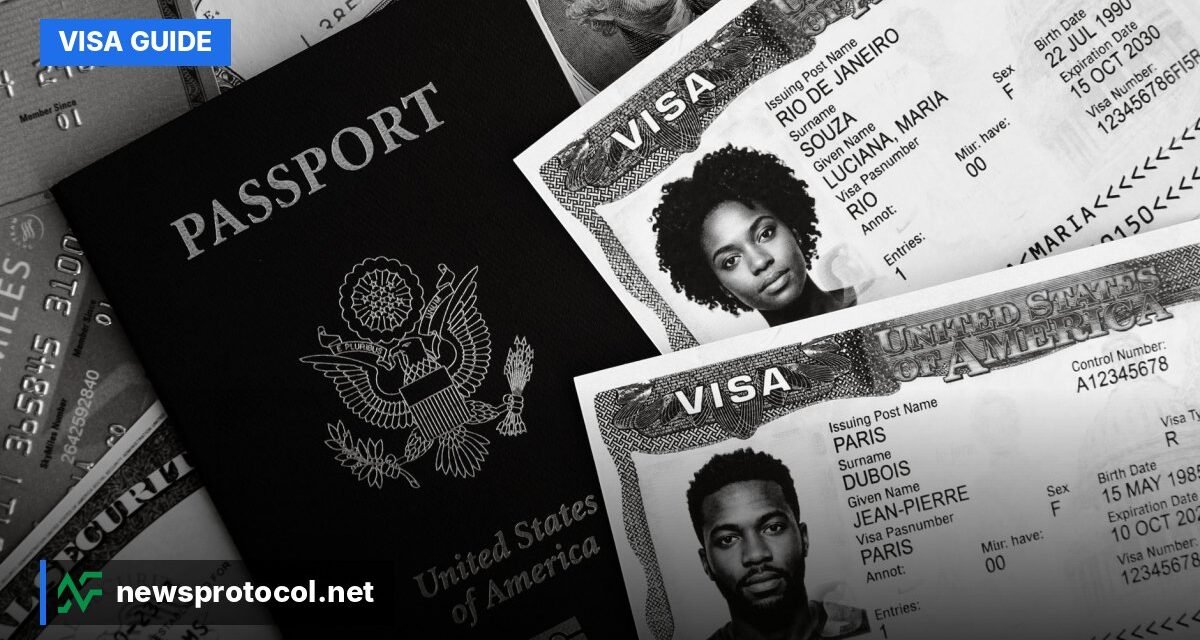 Passport, application forms and documents laid out on a desk for a UK visa application