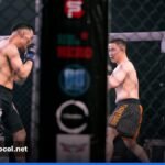 Two flyweight fighters trade strikes inside the Octagon at UFC 333.