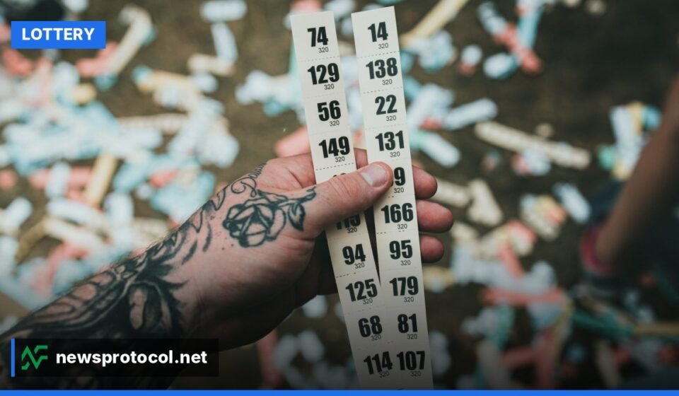 A close‑up of a Canadian Lotto Max ticket with numbers and a $6 price tag.