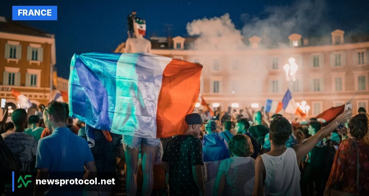Marine Le Pen addressing supporters at her campaign launch in Orléans, France.