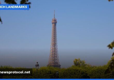 The Eiffel Tower stands tall against a clear sky in Paris, symbolizing France's iconic status.
