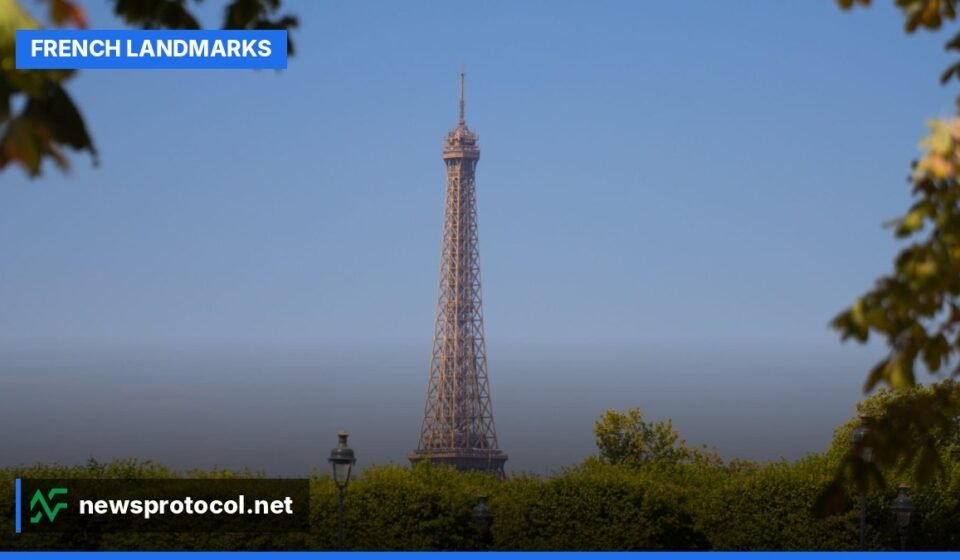 The Eiffel Tower stands tall against a clear sky in Paris, symbolizing France's iconic status.
